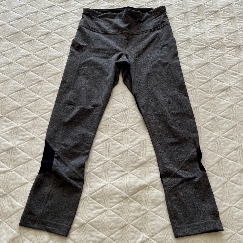 Lululemon Leggings with Black Mesh Panels